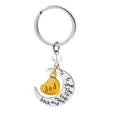 Maxbell Charm I Love You To The Moon And Back Keyring Keychain Gift -Dad