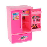 Maxbell Kids Play House Mini Refrigerator Children Pretend Toy Educational Gift Pink