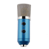 Maxbell Computer Condenser Microphone PC Recording Mic w/ Stand Blue Silver