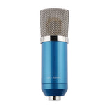 Maxbell Computer Condenser Microphone PC Recording Mic w/ Stand Blue Silver