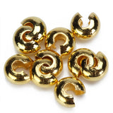 Maxbell 100pcs Gold Tone Crimp Covers Beads Jewelry Findings