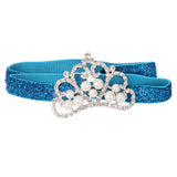 Maxbell Infant Baby Rhinestone Pearl Crown Hair Bands Photography Headband - Blue