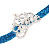 Maxbell Infant Baby Rhinestone Pearl Crown Hair Bands Photography Headband - Blue