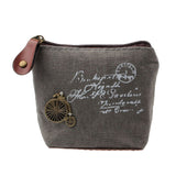 Maxbell Unisex Canvas Zip Coin Purse Mini Money Wallet Pouch Purse Grey