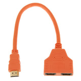 Maxbell 1080P HD HDMI Port Male to 2 Female 1 In 2 Out Splitter Cable Adapter Orange