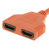 Maxbell 1080P HD HDMI Port Male to 2 Female 1 In 2 Out Splitter Cable Adapter Orange