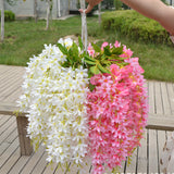 Maxbell 2Pcs Bunch Silk Hanging Plants Artificial Lilac Flower Garland Decor Pink