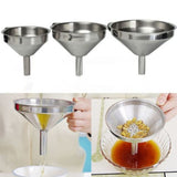 Maxbell 13cm Kitchen Stainless Steel Pouring Funnel Oil Bottle Strainer Jam Filter