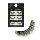 Maxbell Pack 3 Pairs Black Handmade Natural 3D Thick Long False Eyelashes