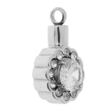 Maxbell Rhinestone Paved Heart Cremation Jewelry Urn Locket Pendant Ash Memorial White