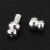 Maxbell 1pcs 925 Sterling Silver Screw Clasp Beads Connector for Jewelry Making S 4