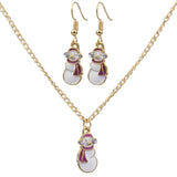 Maxbell Christmas Themed Necklaces Earrings Jewelry Set Kids Gift Snowman 2