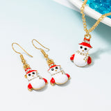 Maxbell Christmas Themed Necklaces Earrings Jewelry Set Kids Gift Snowman 2