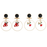 Maxbell Loop Ring Dangle Christmas Themed Earrings Festival Jewelry Charms Boots