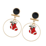 Maxbell Loop Ring Dangle Christmas Themed Earrings Festival Jewelry Charms Boots