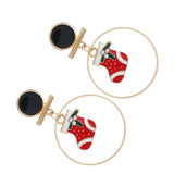 Maxbell Loop Ring Dangle Christmas Themed Earrings Festival Jewelry Charms Boots