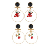 Maxbell Loop Ring Dangle Christmas Themed Earrings Festival Jewelry Charms Boots