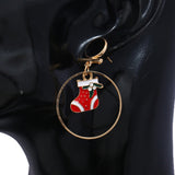 Maxbell Loop Ring Dangle Christmas Themed Earrings Festival Jewelry Charms Boots