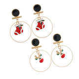 Maxbell Loop Ring Dangle Christmas Themed Earrings Festival Jewelry Charms Boots