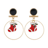 Maxbell Loop Ring Dangle Christmas Themed Earrings Festival Jewelry Charms Boots