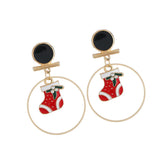 Maxbell Loop Ring Dangle Christmas Themed Earrings Festival Jewelry Charms Boots