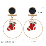 Maxbell Loop Ring Dangle Christmas Themed Earrings Festival Jewelry Charms Boots