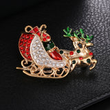 Maxbell Crystal Christmas Wreath Flower Boot Pin Brooch Jewelry Christmas Car