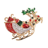 Maxbell Crystal Christmas Wreath Flower Boot Pin Brooch Jewelry Christmas Car