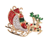 Maxbell Crystal Christmas Wreath Flower Boot Pin Brooch Jewelry Christmas Car