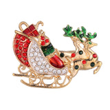 Maxbell Crystal Christmas Wreath Flower Boot Pin Brooch Jewelry Christmas Car