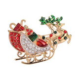 Maxbell Crystal Christmas Wreath Flower Boot Pin Brooch Jewelry Christmas Car