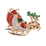 Maxbell Crystal Christmas Wreath Flower Boot Pin Brooch Jewelry Christmas Car