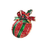 Maxbell Crystal Christmas Wreath Flower Boot Pin Brooch Jewelry Christmas Fruit