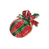 Maxbell Crystal Christmas Wreath Flower Boot Pin Brooch Jewelry Christmas Fruit