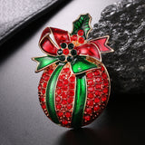 Maxbell Crystal Christmas Wreath Flower Boot Pin Brooch Jewelry Christmas Fruit