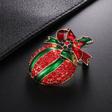 Maxbell Crystal Christmas Wreath Flower Boot Pin Brooch Jewelry Christmas Fruit