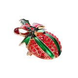 Maxbell Crystal Christmas Wreath Flower Boot Pin Brooch Jewelry Christmas Fruit