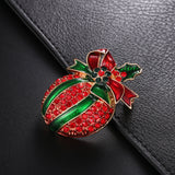 Maxbell Crystal Christmas Wreath Flower Boot Pin Brooch Jewelry Christmas Fruit