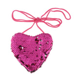 Maxbell Sequin Heart Shape Small Coin Purse Wallet Children Coin Bag Toys Gifts F