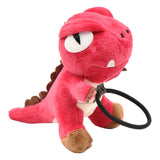 Maxbell Hair Ring Dinosaur Head Rope Plush Toy Short Plush Toy for Kids Red B