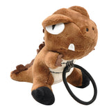 Maxbell Hair Ring Dinosaur Head Rope Plush Toy Short Plush Toy for Kids Brown B