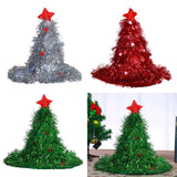 Maxbell Glitter Christmas Hat XMAS Santa Family Hats For Adults Kids Baby Silver