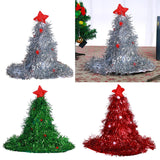 Maxbell Glitter Christmas Hat XMAS Santa Family Hats For Adults Kids Baby Silver