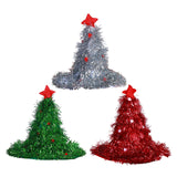 Maxbell Glitter Christmas Hat XMAS Santa Family Hats For Adults Kids Baby Silver