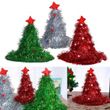 Maxbell Glitter Christmas Hat XMAS Santa Family Hats For Adults Kids Baby Silver