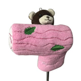 Maxbell Novelty Plush Bear Golf Headcover Golf Putter Head Covers Creative Pink