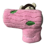 Maxbell Novelty Plush Bear Golf Headcover Golf Putter Head Covers Creative Pink