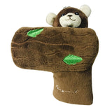 Maxbell Novelty Plush Bear Golf Headcover Golf Putter Head Covers Creative Brown