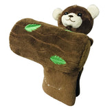 Maxbell Novelty Plush Bear Golf Headcover Golf Putter Head Covers Creative Brown