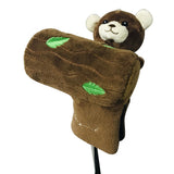 Maxbell Novelty Plush Bear Golf Headcover Golf Putter Head Covers Creative Brown